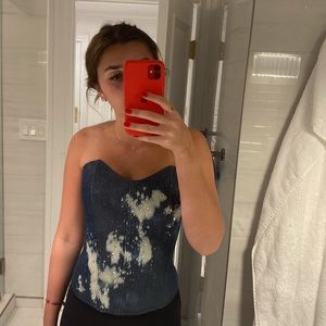 Denim corset